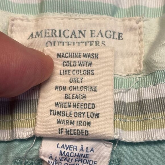 Vintage Y2K American Eagle Micro Mini Shorts Womens 6 Pistachio Preppy Shortie - Picture 9 of 10